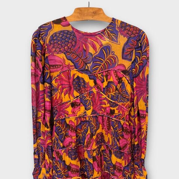 Farm Rio Fruit Dream Long-Sleeve Mini Dress Size Medium - Picture 10 of 16